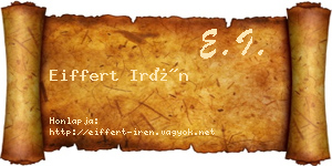 Eiffert Irén névjegykártya